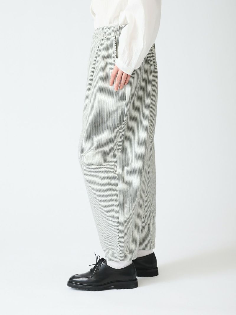 その他 udud indo 3slop mizuiro ind ヒッコリーワイドテーパードパンツ｜ MARcourt
