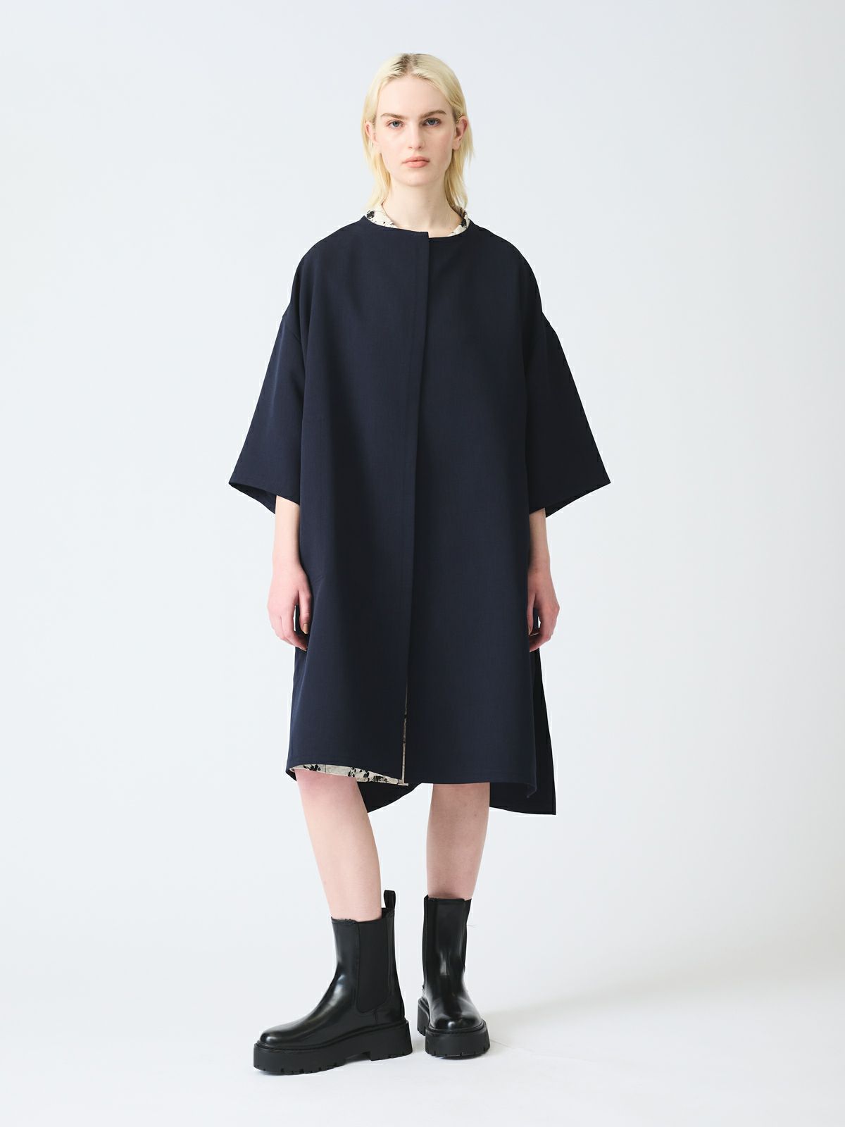 mizuiro ind ノーカラーハーフスリーブコート｜ MARcourt ONLINE STORE 