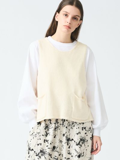 mizuiro ind テープヤーンショートベスト