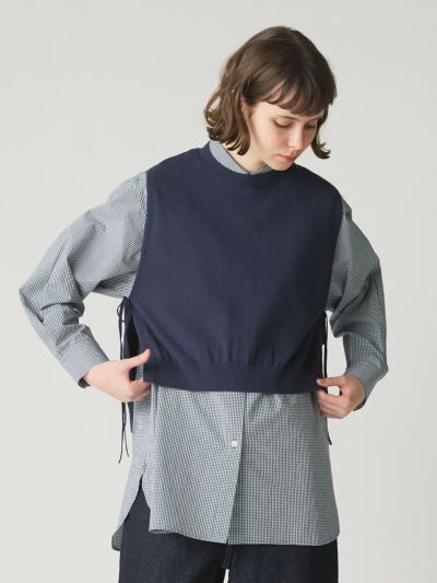 MidiUmi サイドリボンショートベスト