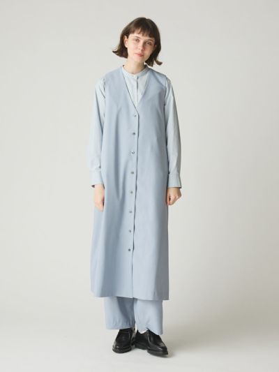MidiUmi Vネックロングジレワンピース