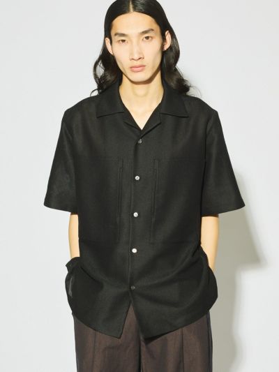 MIDIUMISOLID Men’s レノクロスオープンカラーシャツ