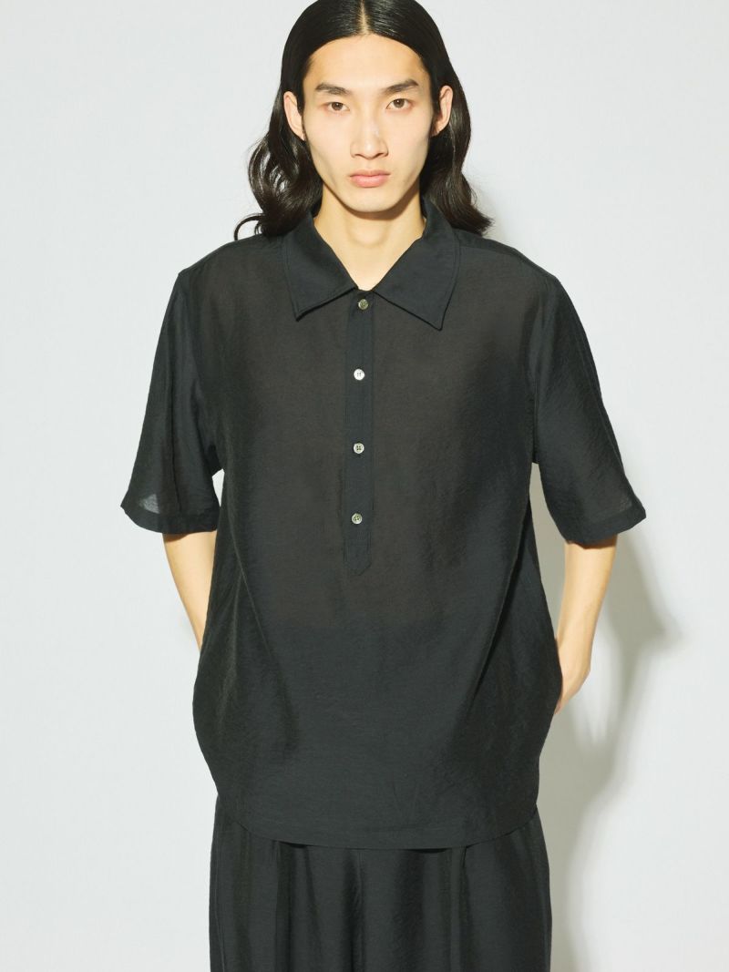 slub sheer polo-shirt