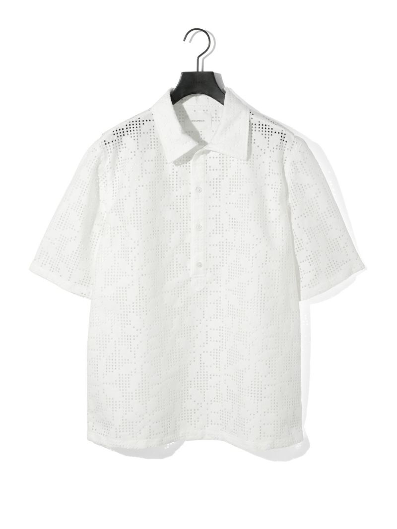 ANDREW レース付きホワイトポロシャツ ANDREW レース付きホワイトポロシャツ 24SS】WOMEN LINKS KNIT