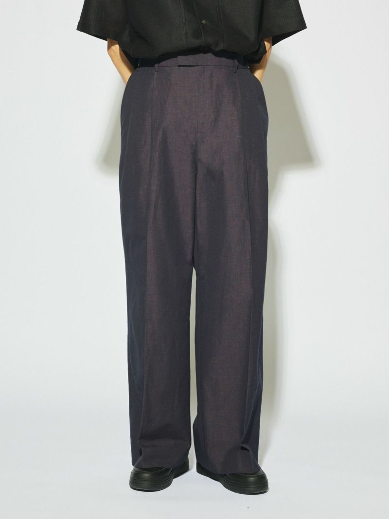 マーコートMIDIUMISOLID 今季商品ワイドパンツ MIDIUMISOLID Men's コットンリネンワイドパンツ｜ MARcourt