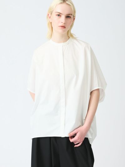 mizuiro ind スタンドカラーコクーンシャツ