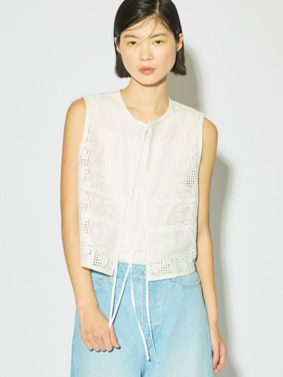 MIDIUMISOLID for Ladies レースショートベスト