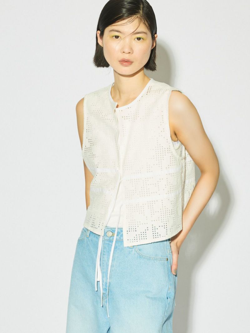 【ここ】midiumisolid ノーカラーベストとパンツセット ここ様専用】midiumisolid ノーカラーベストとパンツセット