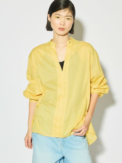 MIDIUMISOLID for Ladies スタンドカラースキッパーシャツ
