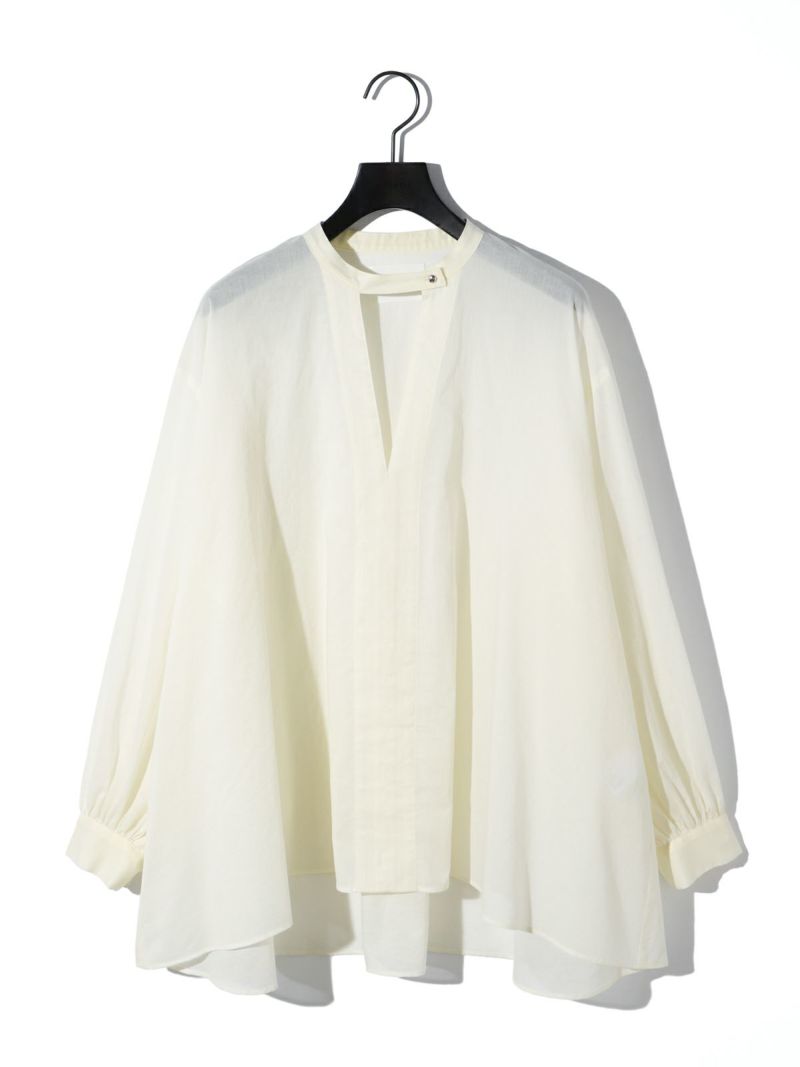 MIDIUMISOLID for Ladies スタンドカラースキッパーシャツ