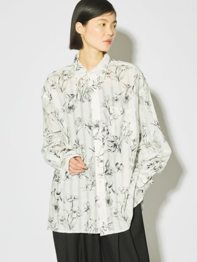 MIDIUMISOLID プリントレギュラーカラービッグシャツ