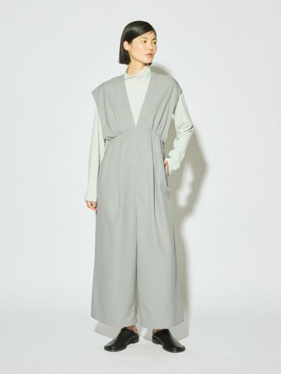 MIDIUMISOLID for Ladies Vネックオールインワン