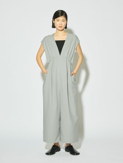 MIDIUMISOLID for Ladies Vネックオールインワン