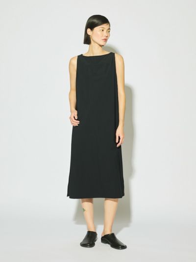 MIDIUMISOLID for Ladies ストレッチボートネックワンピース