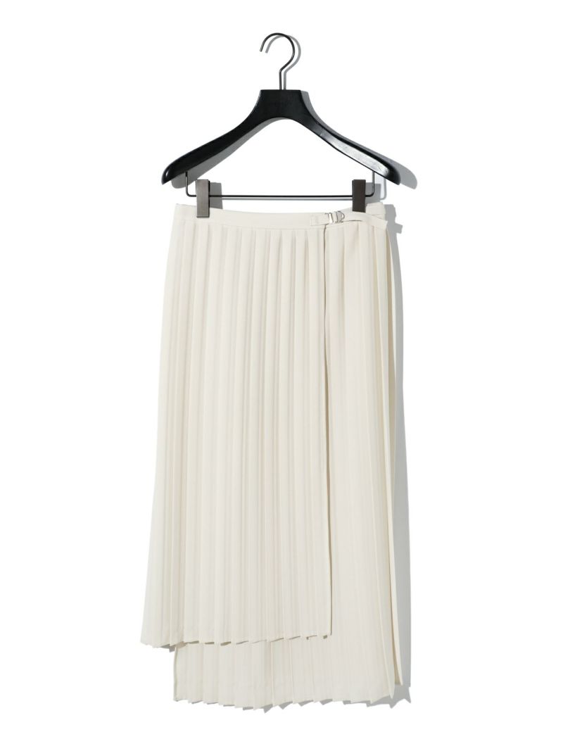 asymmetry hem wrap  pleats SK.S