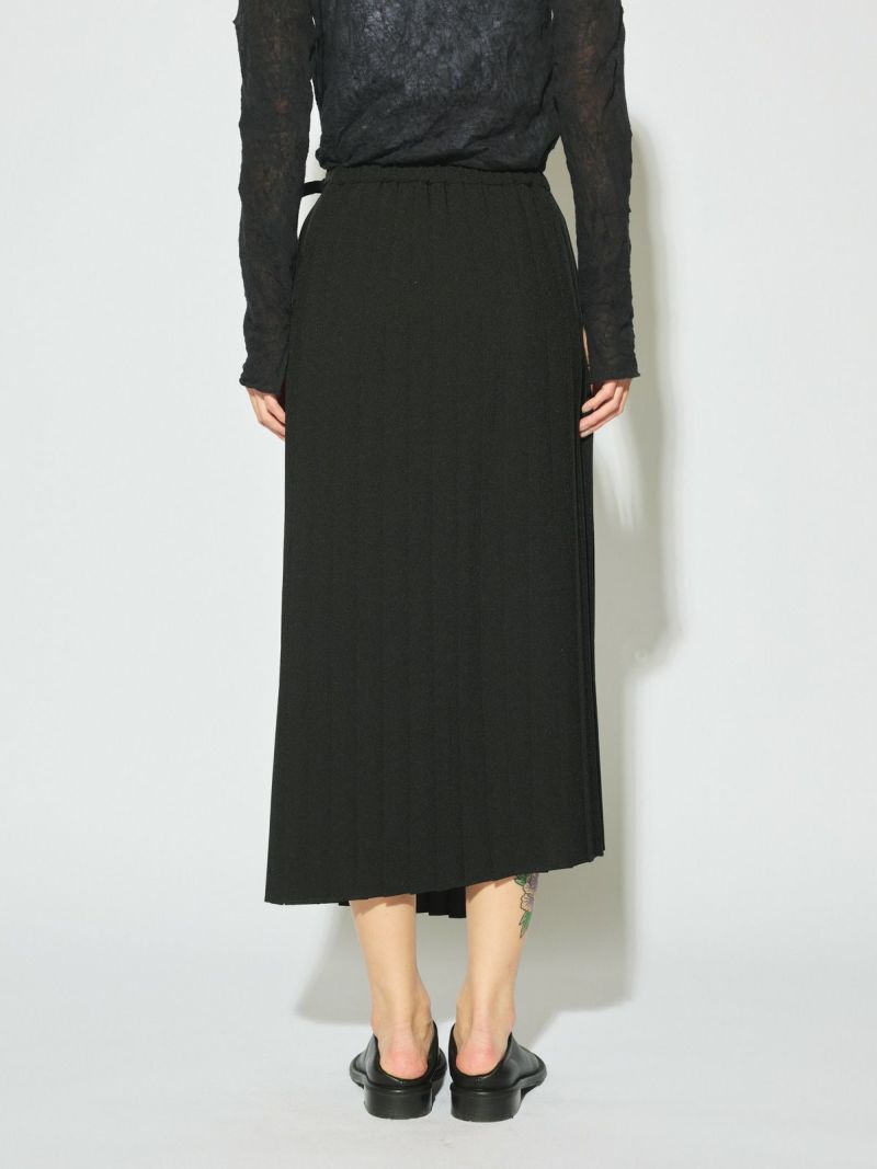 MIDIUMISOLID for Ladies アシンメトリーヘムラッププリーツ