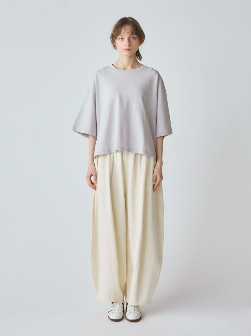 美品！日本製 Midi Umi ミディウミ ワイドスリーブ 半袖スウェット 30%OFF】MidiUmi ミディウミ コットン ギャザー ドルマン