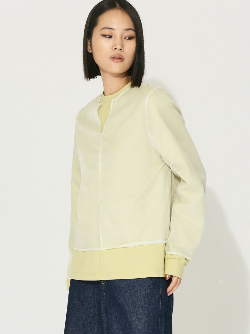 【新品】MIDIUMISOLIDシアートップス MIDIUMISOLID for Ladies クルーネックシアープルオーバー