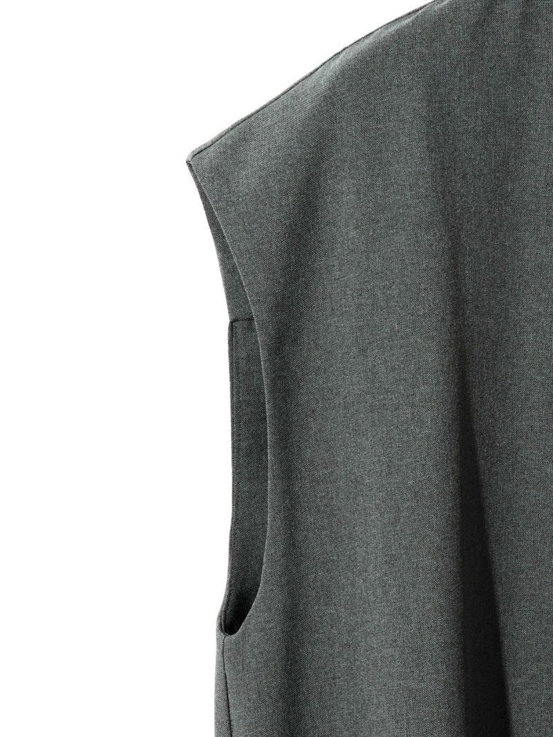 MIDIUMISOLID for Ladies アシンメトリープリーツノースリーブ