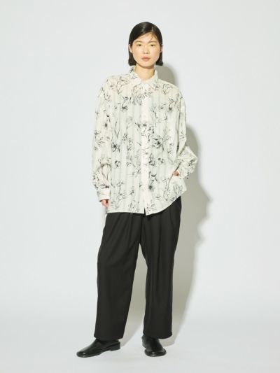 MIDIUMISOLID for Ladies タックワイドイージーパンツ