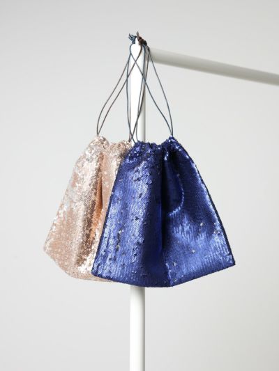 MARIA LA ROSA MERET POUCH スパンコール巾着ポーチ