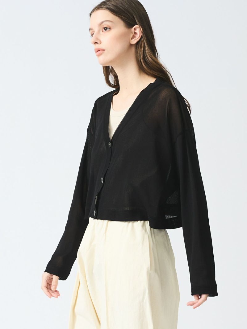 mizuiro ind メッシュVネックショートカーディガン| MARcourt mizuiro ind メッシュVネックショートカーディガン| MARcourt