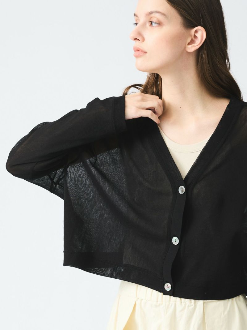 mizuiro ind メッシュVネックショートカーディガン| MARcourt mizuiro ind メッシュVネックショートカーディガン| MARcourt
