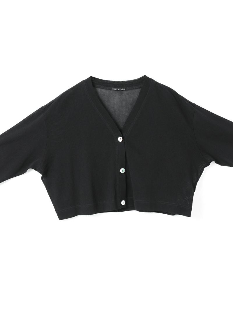 mizuiro ind メッシュVネックショートカーディガン｜ MARcourt