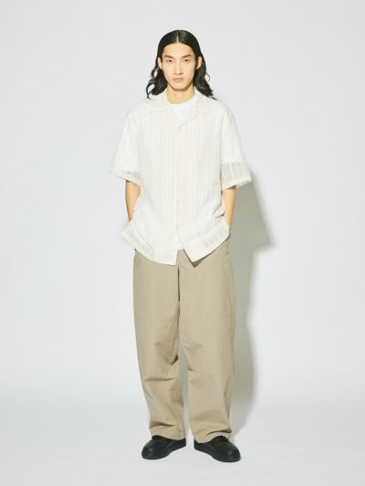 MIDIUMISOLID Men’s コットンリネンパッチパンツ