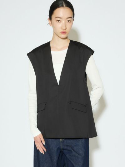 MIDIUMISOLID for Ladies Vネックノースリーブプルオーバー