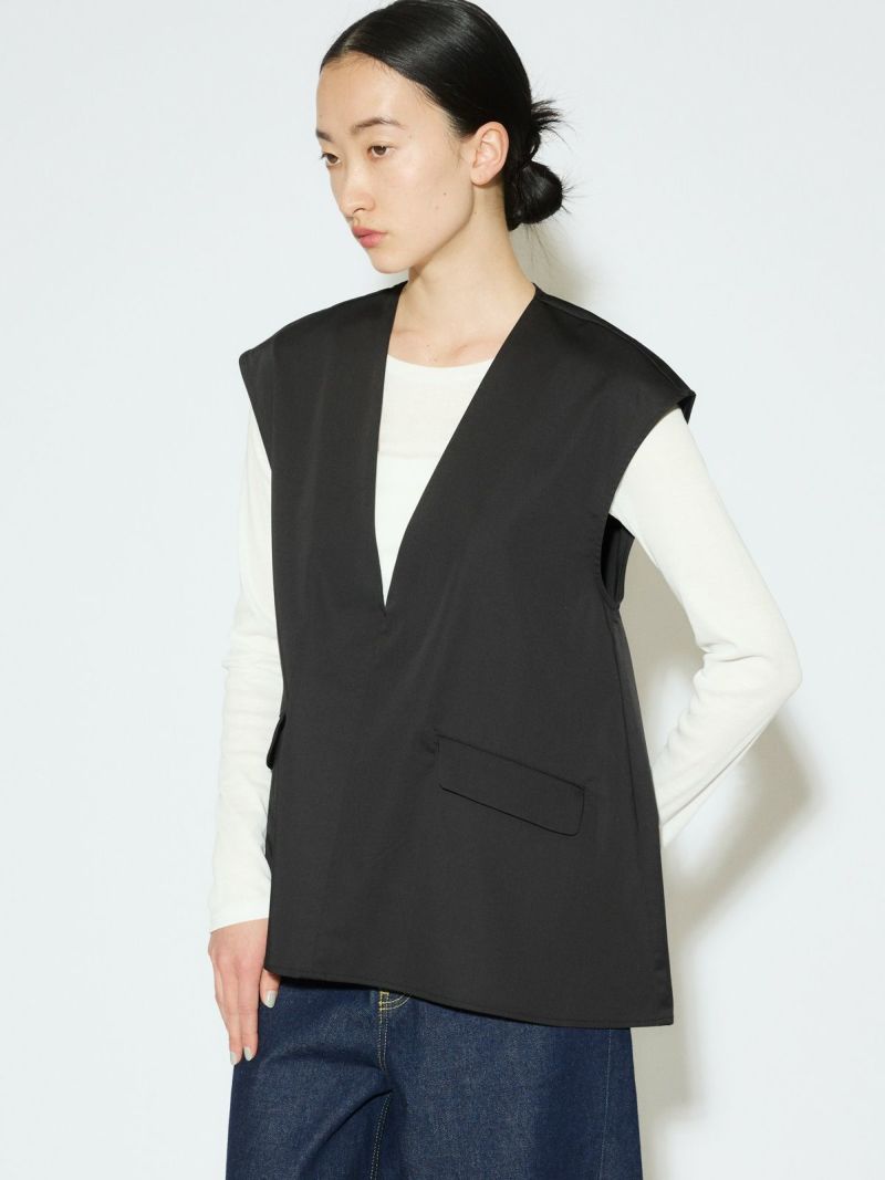 「数量限定 在庫処分セール」 MIDIUMISOLID Vネックノースリーブプルオーバー Ladies for トップス