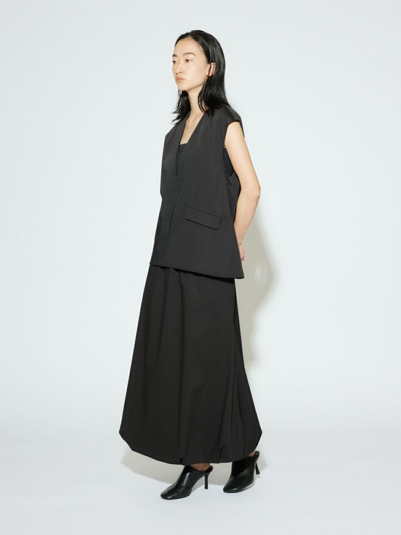 MIDIUMISOLID for Ladies Vネックノースリーブプルオーバー