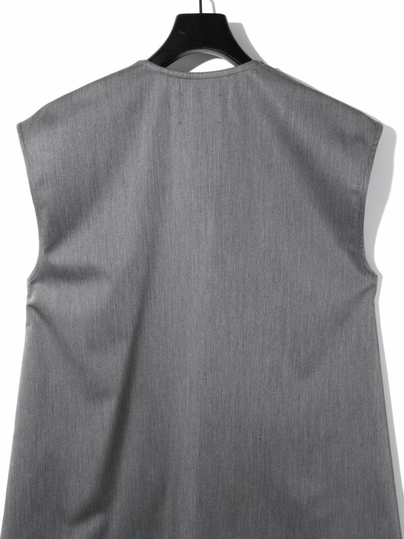 MIDIUMISOLID for Ladies Vネックノースリーブプルオーバー