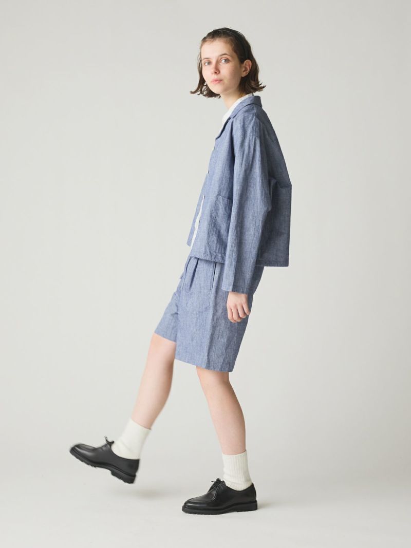 MidiUmi ミディウミ　シャツジャケット　シャンブレー　コットン　ショート丈 MidiUmi シャンブレーシャツジャケット｜ MARcourt ONLINE STORE