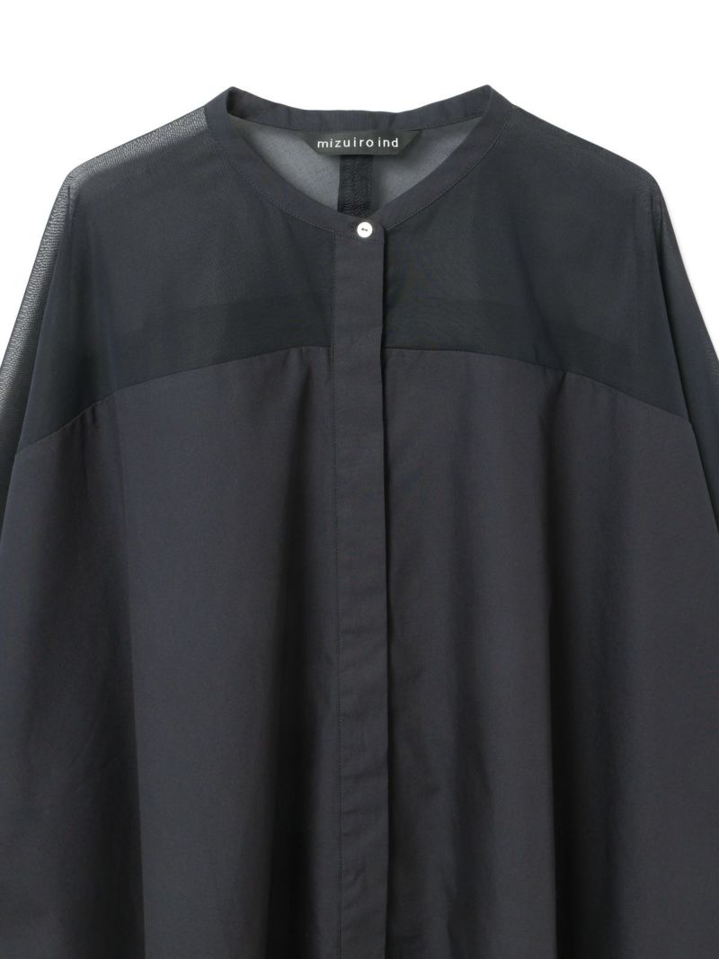 mizuiro ind スタンドカラーシアーシャツ｜ MARcourt ONLINE
