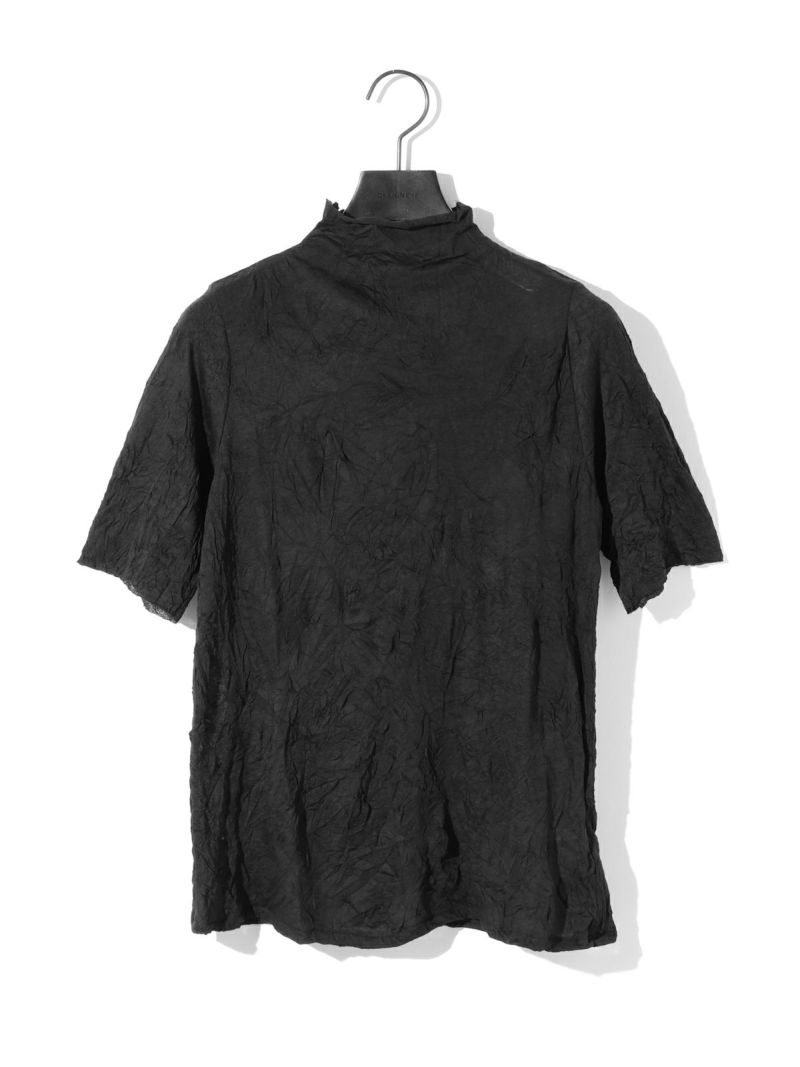 MIDIUMISOLID for Ladies シースルーハイネックハーフスリーブ