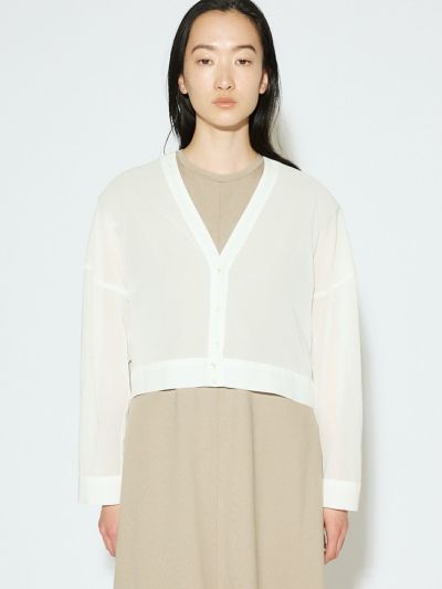 MIDIUMISOLID for Ladies シアーボイルVネックカーディガン