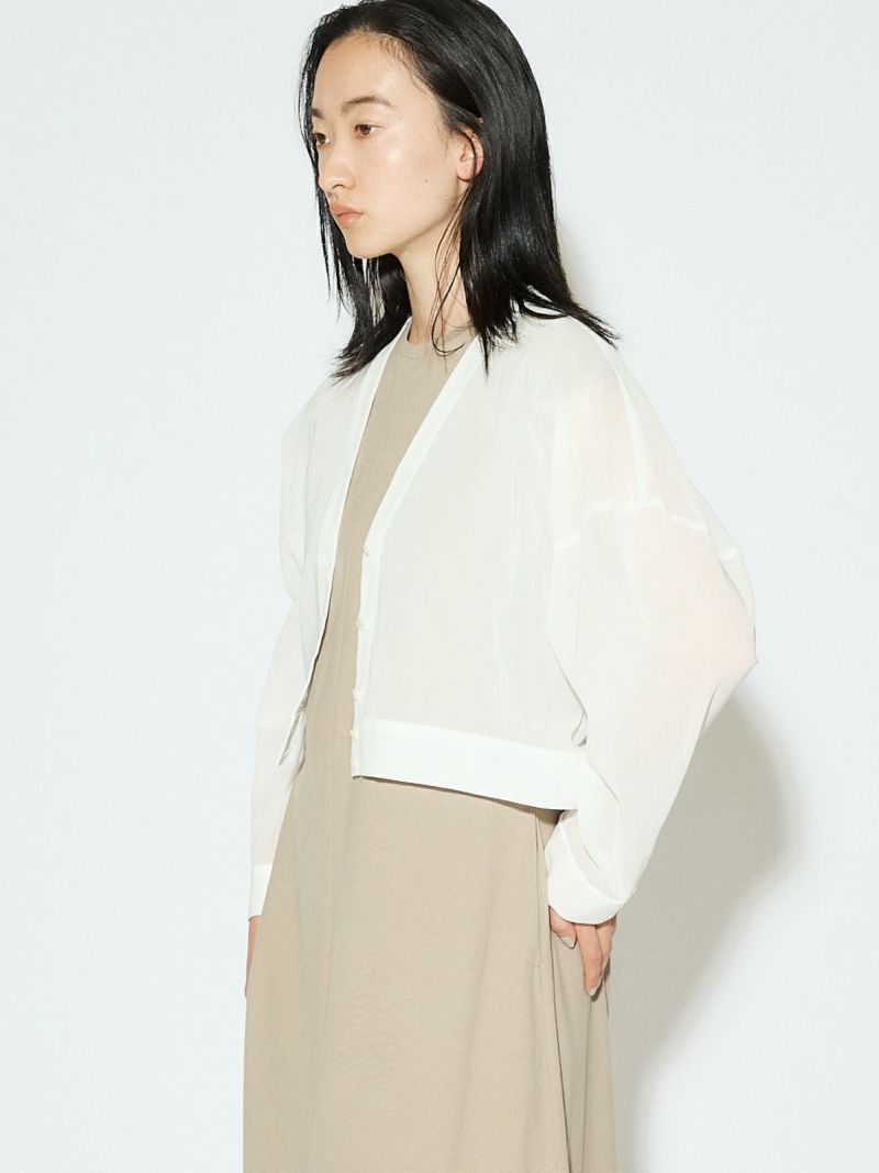 MIDIUMISOLID for Ladies シアーボイルVネックカーディガン