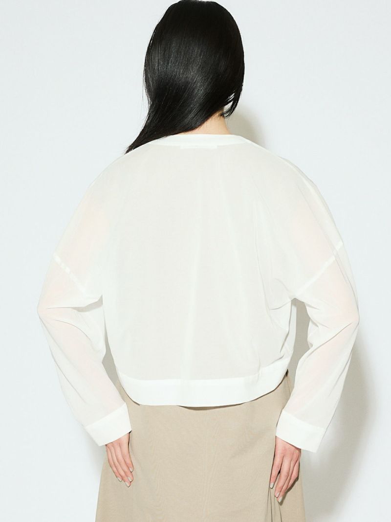 MIDIUMISOLID for Ladies シアーボイルVネックカーディガン