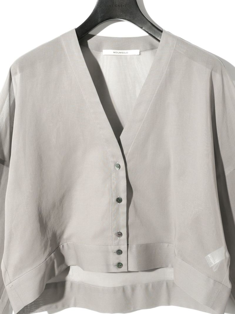MIDIUMISOLID for Ladies シアーボイルVネックカーディガン