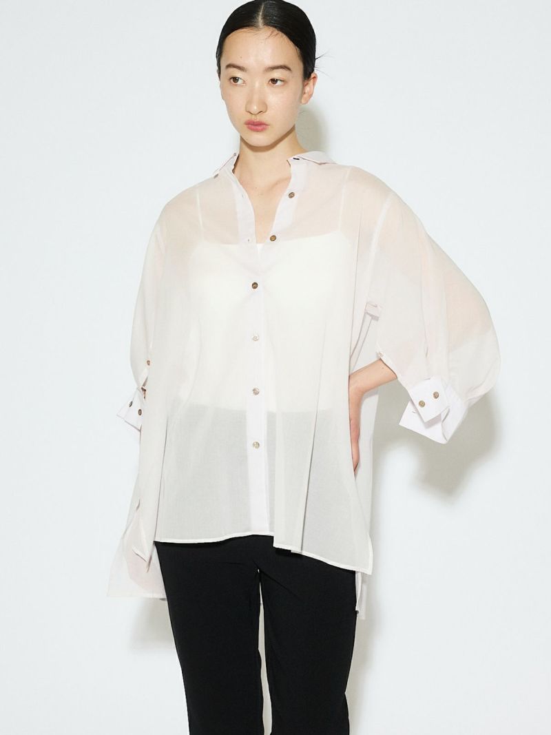 MIDIUMISOLID for Ladies シアースリットスリーブチュニック