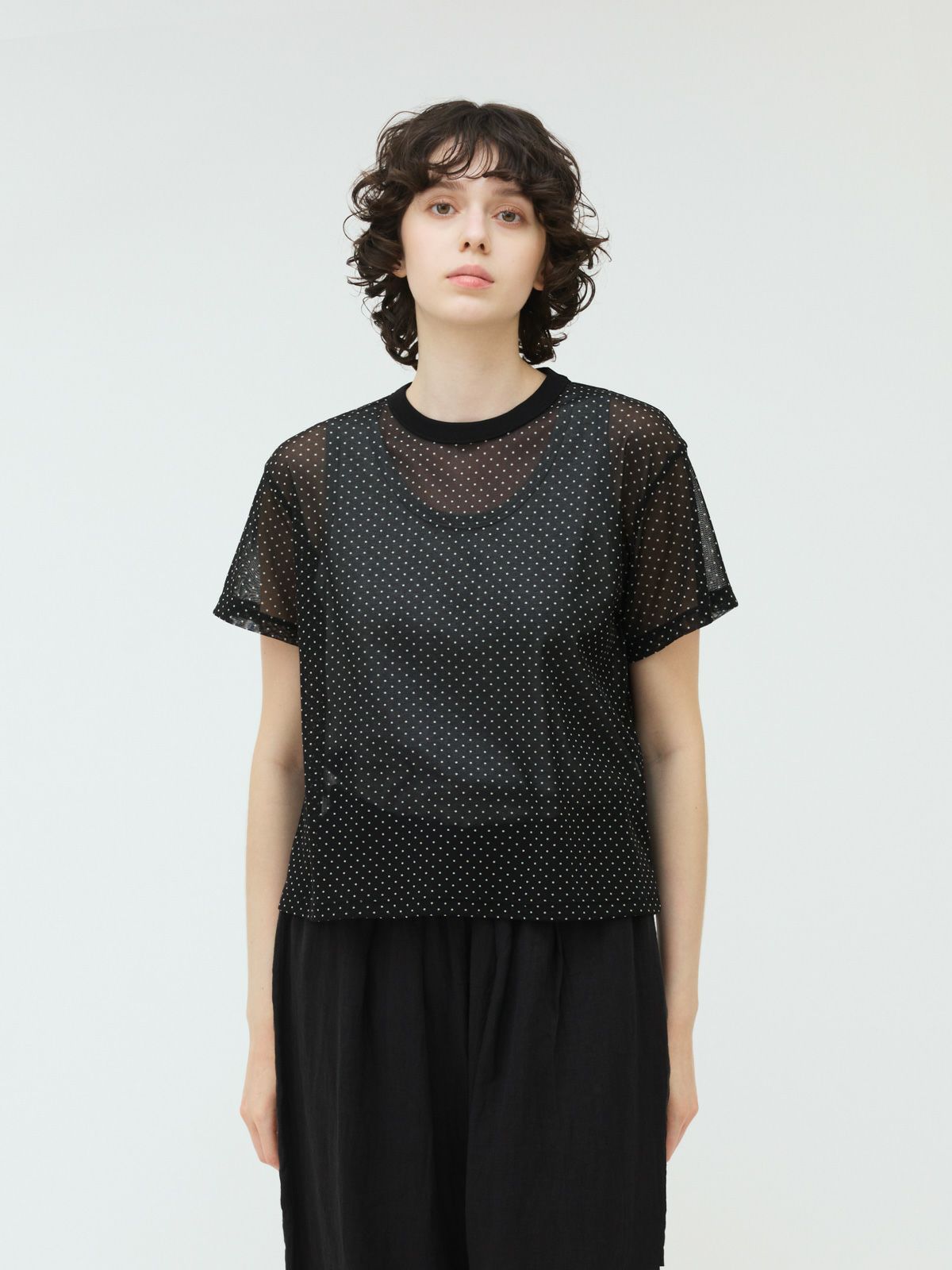 mesh dot c/neck T