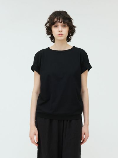 mizuiro ind フリルスリーブクルーネックプルオーバー