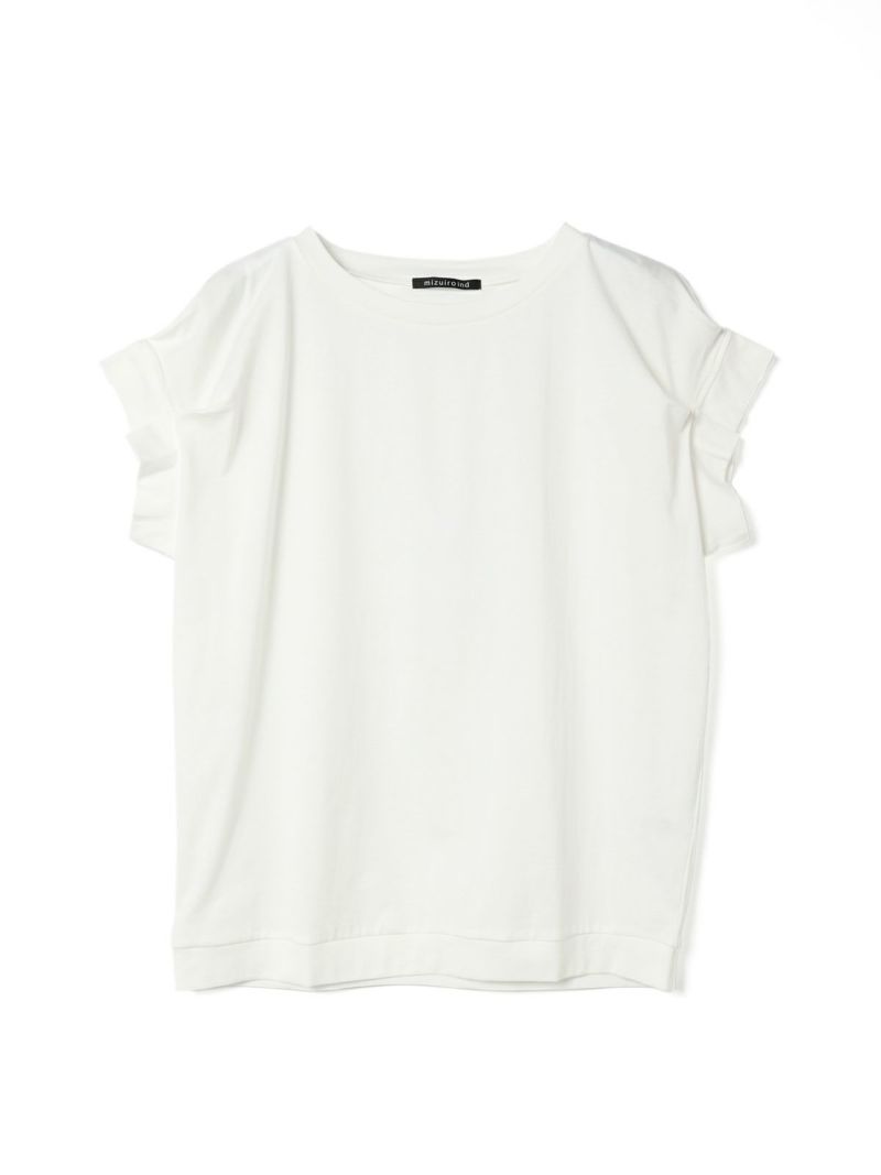 mizuiro ind フリルスリーブクルーネックプルオーバー