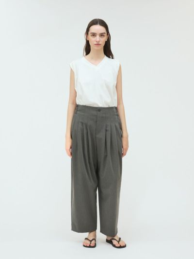 mizuiro ind ハイウエストタックパンツ