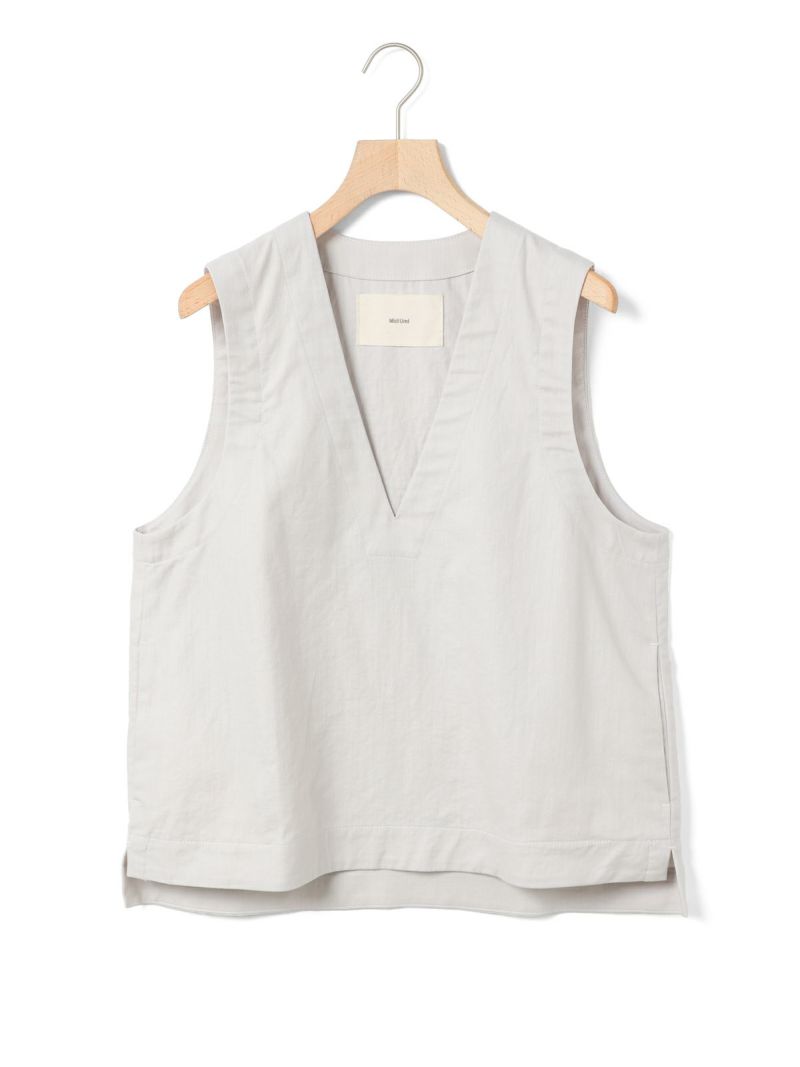 MidiUmi｜cotton linen V neck vest - MidiUmi(ミディウミ