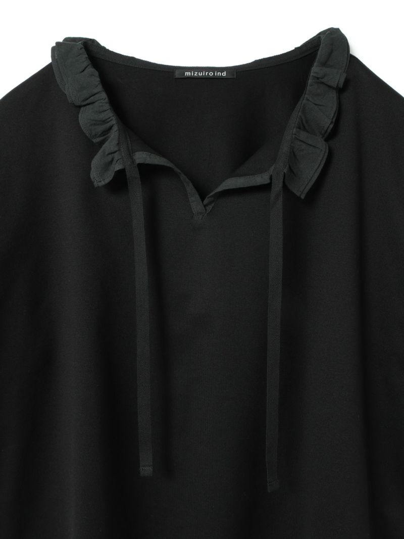 mizuiro ind メッシュロングスリーブワイドT （カットソー