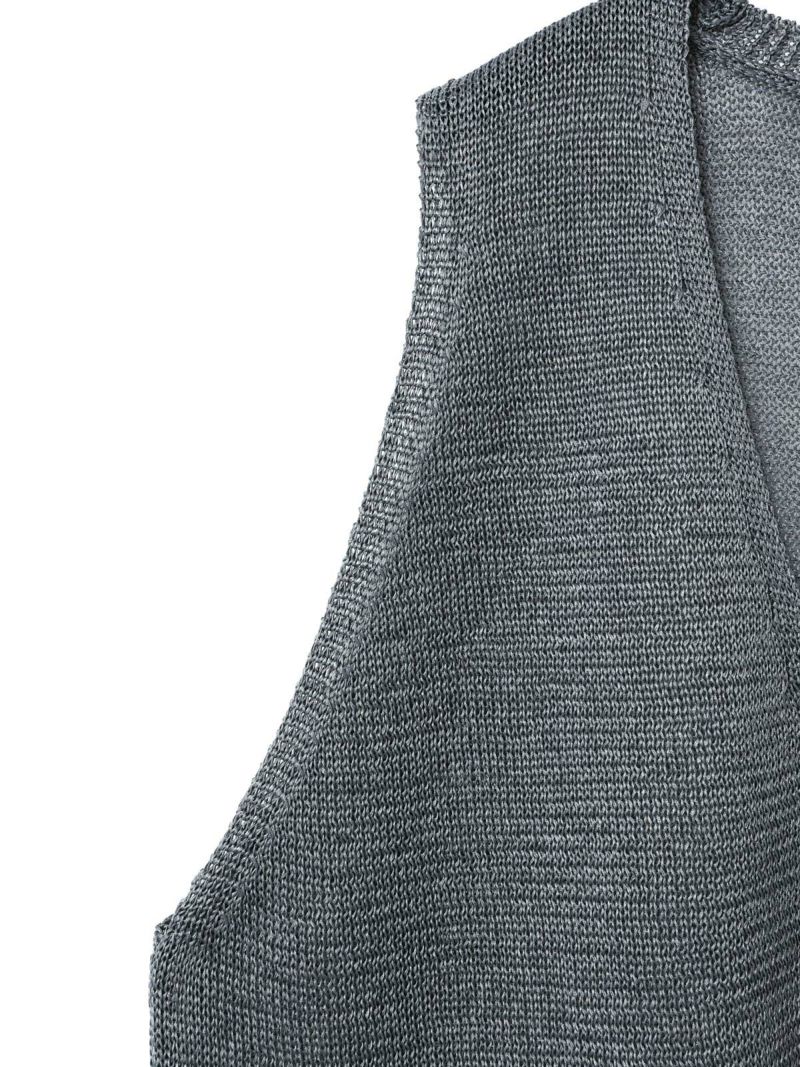 mizuiro ind｜ディープ Vネック ワイド ベスト deep V neck wide