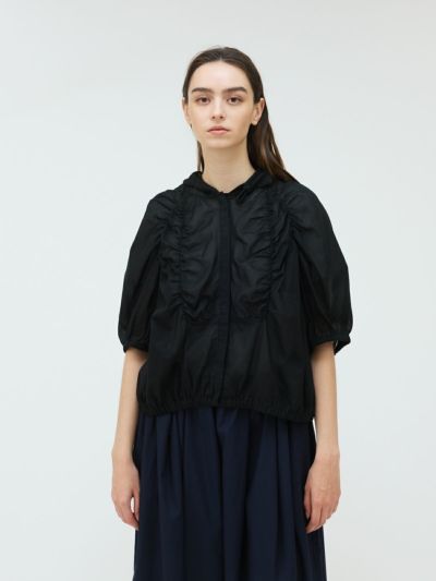 mizuiro ind ギャザーフード付きシャツ
