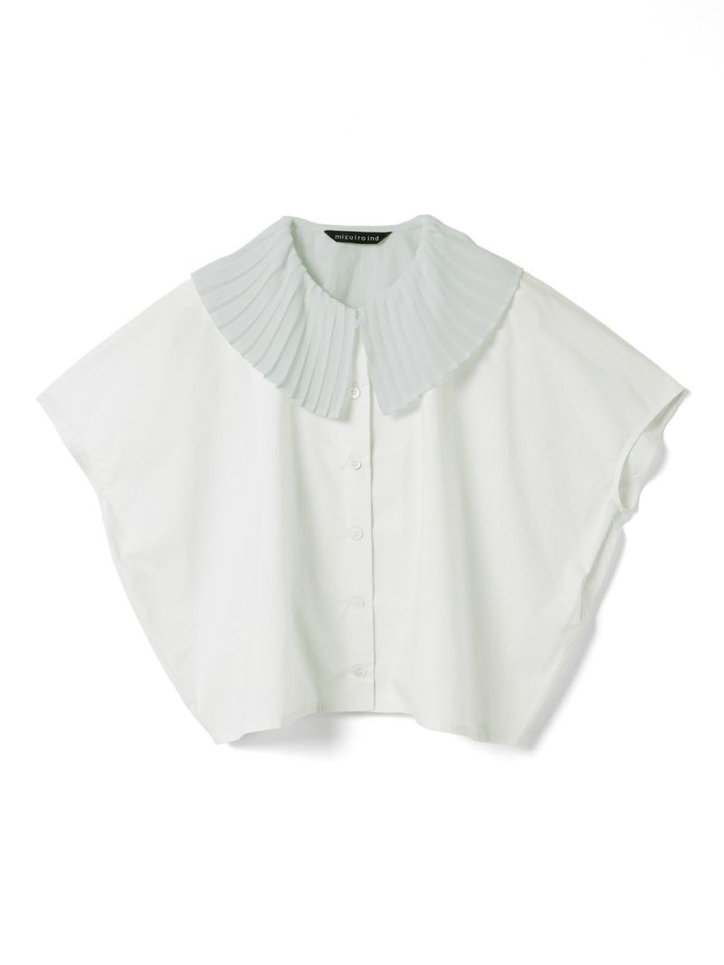 超美品⭐️mizuiro ind ミズイロインド スタンドカラープリーツ